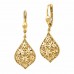 Jewelry Earring 14kt Yellow Gold Diamond Cut Flower Earrings